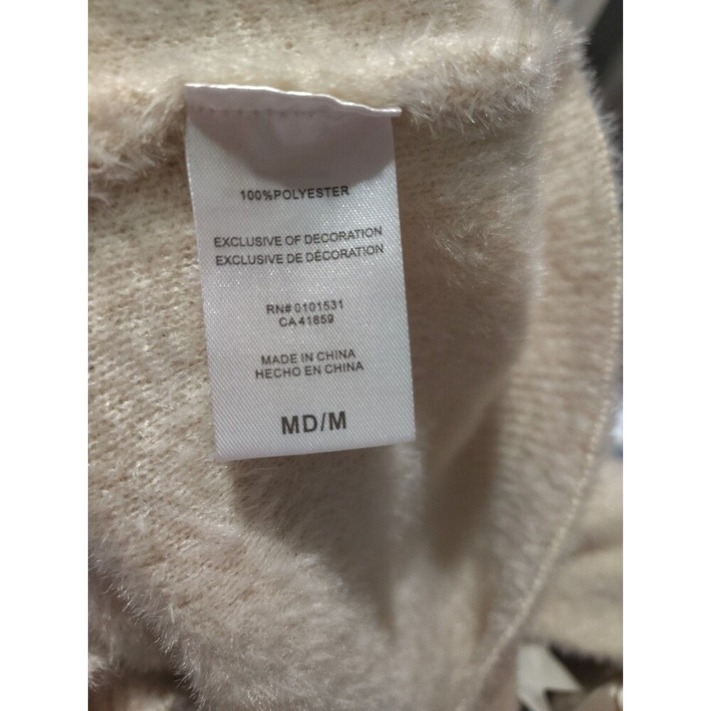 Women's Hello Kitty Graphic Cardigan Size Medium Cream Blush Soft - Picture 13 of 14